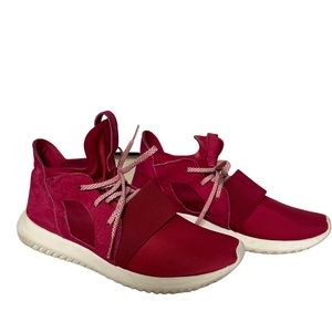 Womens Adidas Originals Tubular Defiant - Red Sneaker